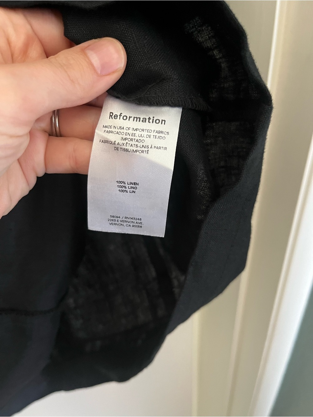 Reformation black linen mini dress - Picture 6 of 7